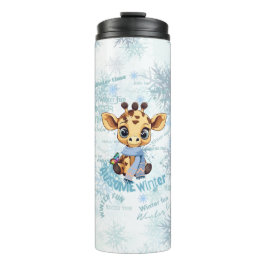 AUsome Winter-Giraffe – Süße Autismus-Aufklärung Thermosbecher