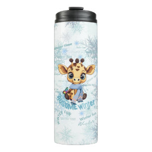 AUsome Winter-Giraffe – Süße Autismus-Aufklärung Thermosbecher