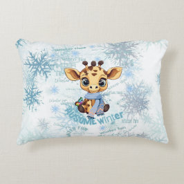Ausome Winter – One of a Kind Snowflake Giraffe Dekokissen