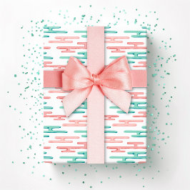 Auspicious Cloud Bands in Teal and Flamingo Geschenkpapier