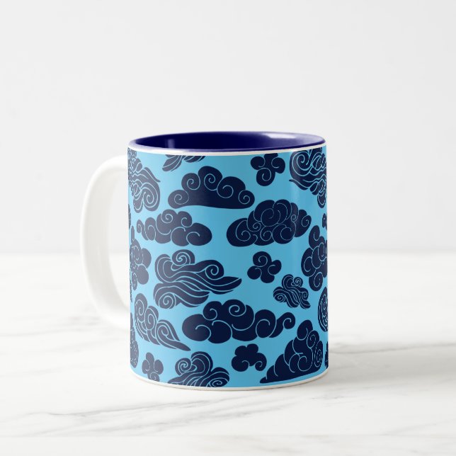 Auspicious Clouds Traditionelles chinesisches Must Zweifarbige Tasse (Vorderseite Links)