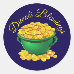 Auspicious Diwali Runder Aufkleber