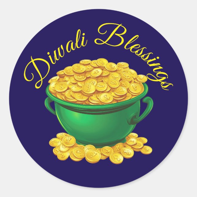 Auspicious Diwali Runder Aufkleber (Vorderseite)