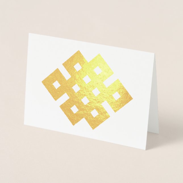 Auspicious Knot Endless Knot Buddhist Symbol Folienkarte (Vorderseite)