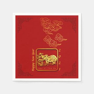 Auspicious Wolken Chinesisch Neujahr OX 2021 PN Serviette