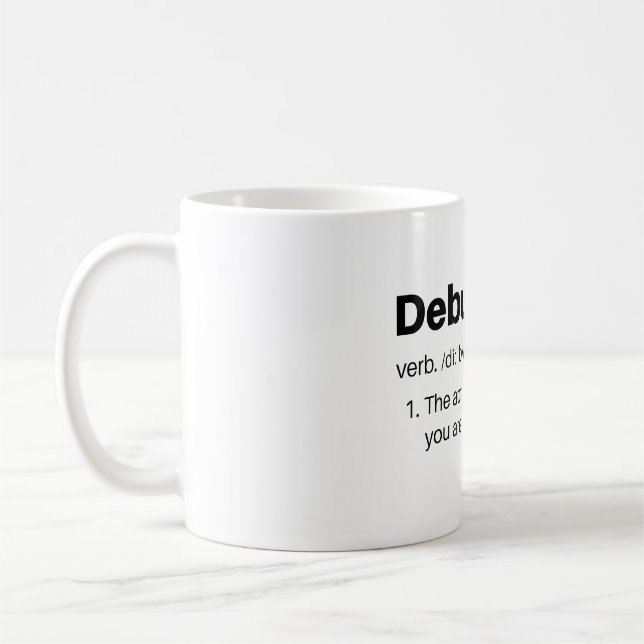 Ausprüfen - vortäuschend sind Sie wirklich Kaffeetasse (Links)