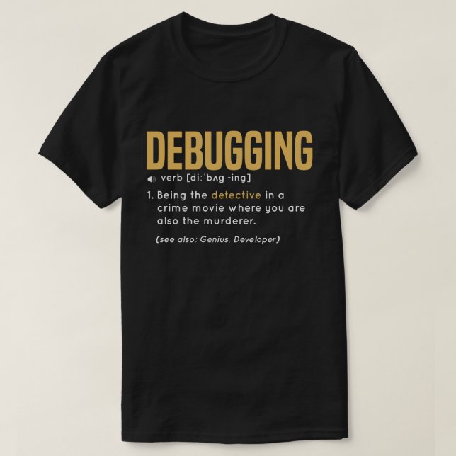 Ausprüfenlustige Definition mit gelber Farbe T-Shirt (Design vorne)