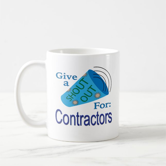 Ausrufen für Auftragnehmer Kaffeetasse (Links)