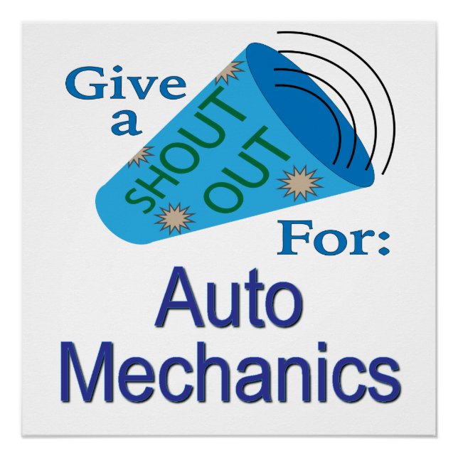 Ausrufen für Auto Mechanik Poster (Vorderseite)