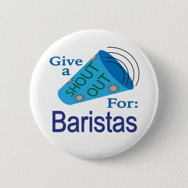 Ausrufen für Baristas Button (Vorderseite)