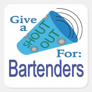Ausrufen für Barkeeper Quadratischer Aufkleber
