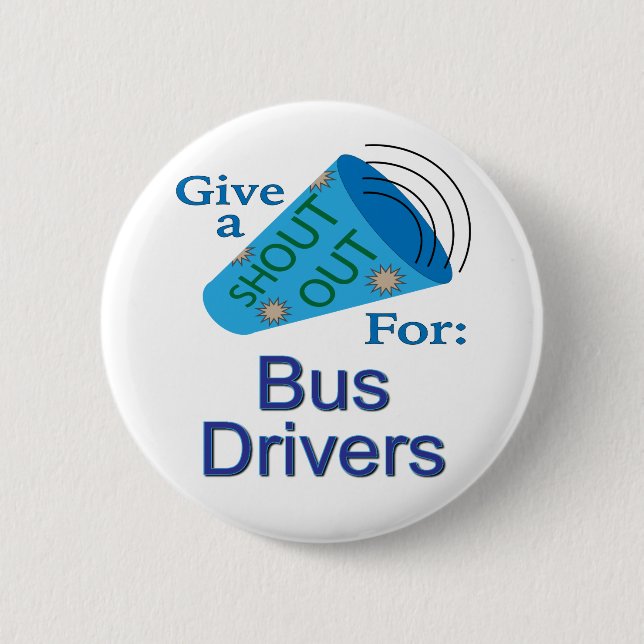 Ausrufen für Busfahrer Button (Vorderseite)
