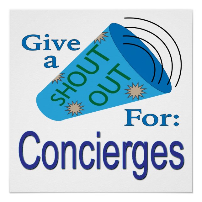 Ausrufen für Concierges Poster (Vorderseite)