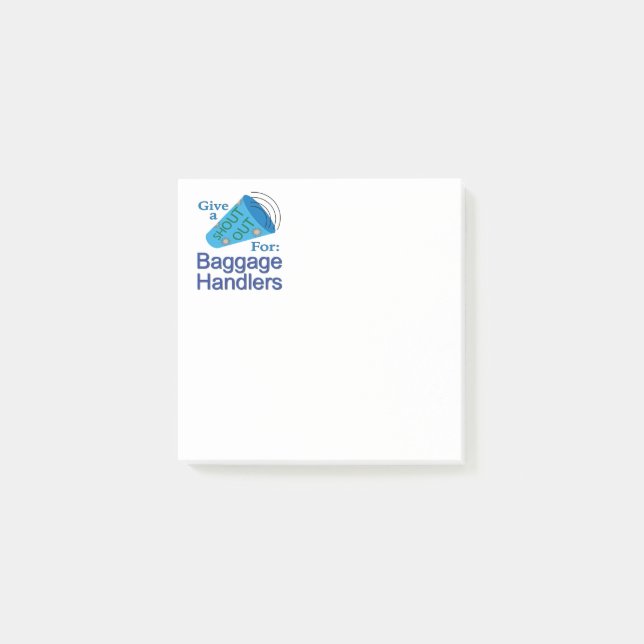 Ausrufen für Gepäckanhänger Post-it Klebezettel (Vorderseite)