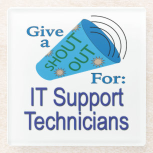 Ausrufen für IT-Support-Techniker Glasuntersetzer