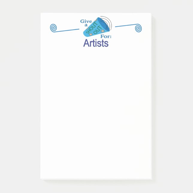 Ausrufen für Künstler Post-it Klebezettel (Vorderseite)