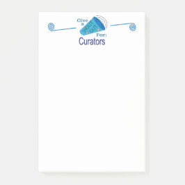Ausrufen für Kuratoren Post-it Klebezettel