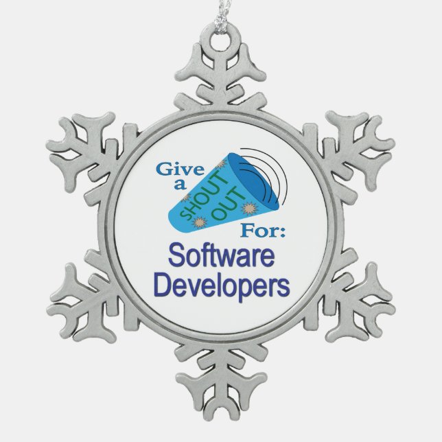 Ausrufen für Software-Entwickler Schneeflocken Zinn-Ornament (Vorderseite)