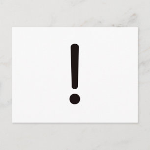 Ausrufezeichen! Schwarzes Rot Postkarte