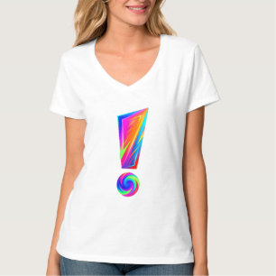 Ausrufezeichen vorne, Fragezeichen hinten Grafik-T T-Shirt
