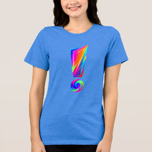 Ausrufezeichen vorne, Fragezeichen hinten Grafik-T Tri-Blend Shirt