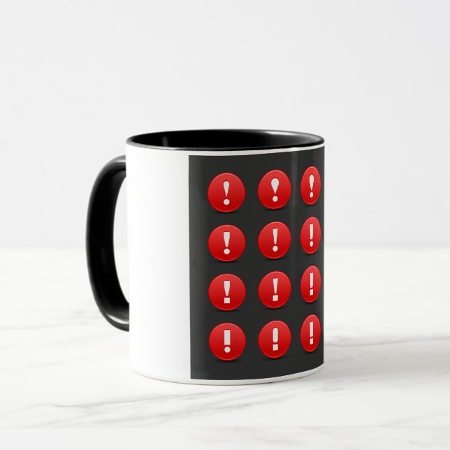 Ausrufs-Kennzeichen-Ikonen-Tasse Tasse (Vorderseite Links)