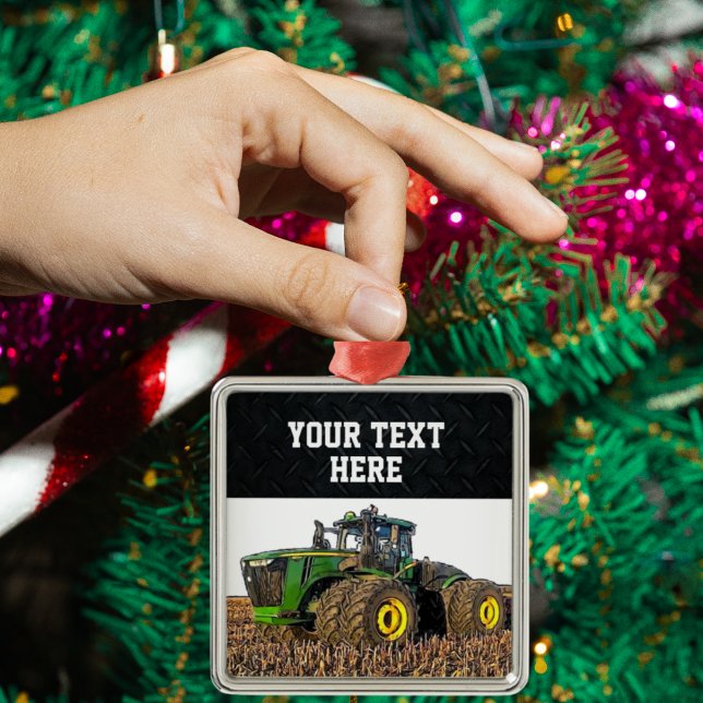 Ausrüstung für die Tracer-Ausrüstung Weihnachtskip Ornament Aus Metall (A personalized tractor farming Christmas ornament. )