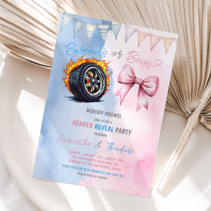 Ausschaltungen oder Bows Pink Blue Gender Reveal P Einladung