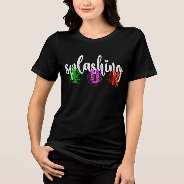 Ausschneiden von Spaß und Niedliche Typografie-Zit Tri-Blend Shirt (Vorderseite)