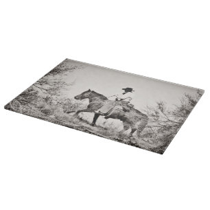 Ausschnitt-Brett-GlasWestern-Cowboy Schneidebrett
