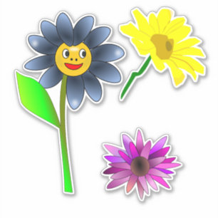 Ausschnitt-glückliches Blumenvinylaufkleberblatt Aufkleber