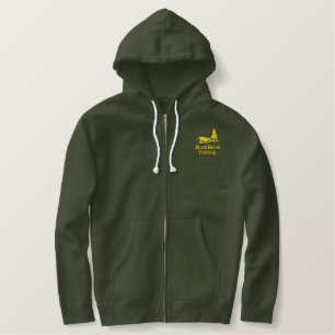 Ausschnitt-Pferd mit Kuh Emb Bestickter Hoodie
