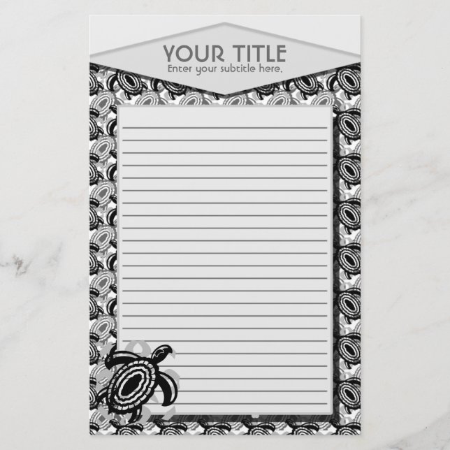 Ausschnitt-Schildkröte-personalisiertes Briefpapier (Vorderseite)