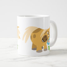 Ausschreibung Cartoon Pony und Blume Jumbo Tasse