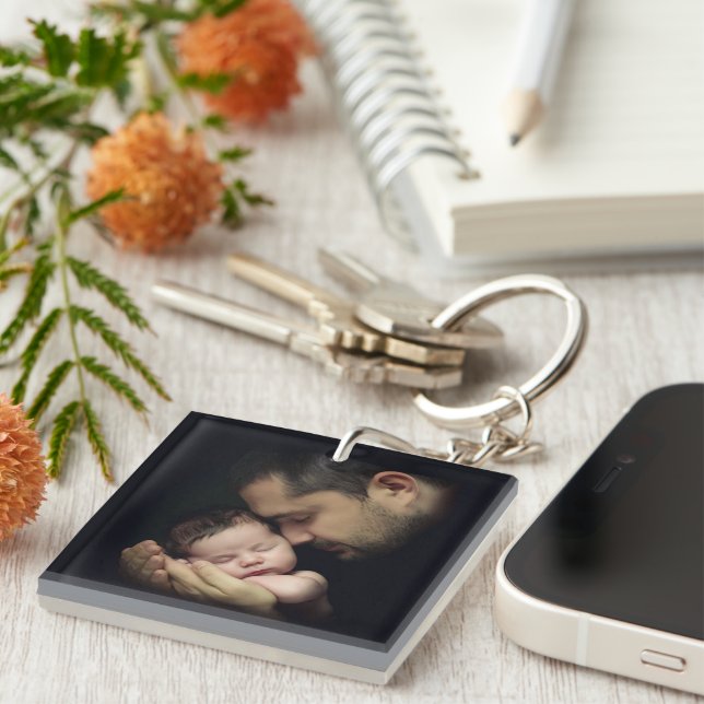 Ausschreibung Liebe Daddy und Baby 2 Fotovorlage Schlüsselanhänger (Vorderseite rechts)