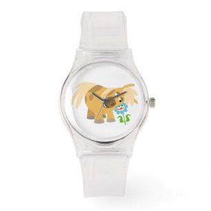 Ausschreibungsverfahren für Cartoon Pony und Blume Armbanduhr