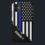 Aussehen abreißen | Thin Blue Line American Flag Case-Mate iPhone Hülle<br><div class="desc">Dieser iPhone Case mit einem einzigartigen und ungewöhnlichen Look, der den Kopf drehen wird, ist mit dem individuelle Name oder den Initialen des Serviceteams gekennzeichnet. Der Fall weist eine lebendige Thin Blue Line Police Flag mit einer hellen kobaltblauen Linie durch die Mitte, die aus dem Telefon selbst gerissen scheint. Die...</div>