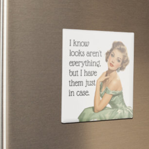 Aussehen ist nicht alles Lustige Retro-Hausfrau Magnet