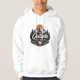 Außen fühlt sich besser Mountain Nature Abenteuer Hoodie