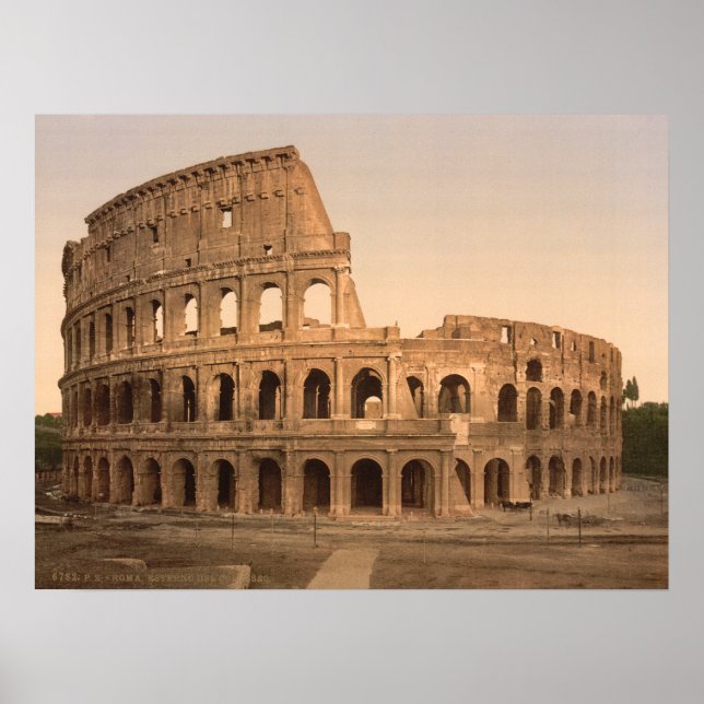 Außen Kolosseum, Rom, Italien Archivdruck Poster (Vorne)