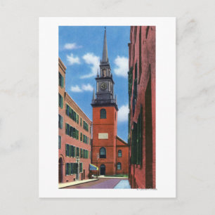 Außenansicht der alten Nordkirche Postkarte
