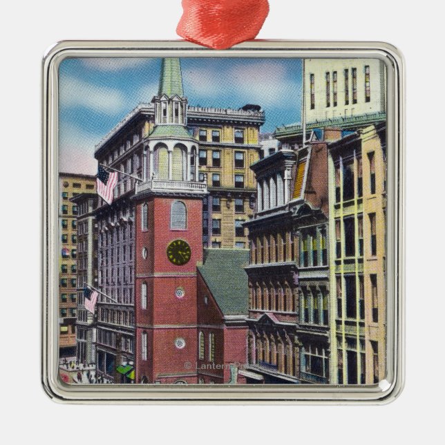Außenansicht der alten Südsitzung Hall Silbernes Ornament (Vorne)