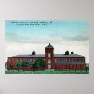 Außenansicht der Currier Co Silk Mills Poster