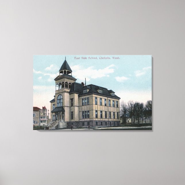 Außenansicht der East Side School Bldg Leinwanddruck (Vorderseite)