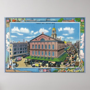 Außenansicht der Faneuil Halle Nr. 3 Poster