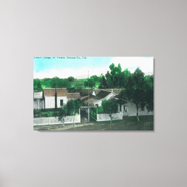 Außenansicht der französischen Hütte Leinwanddruck (Vorderseite)