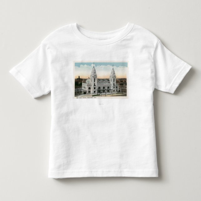 Außenansicht der Gewerkschafts-Station Kleinkind T-shirt (Vorderseite)
