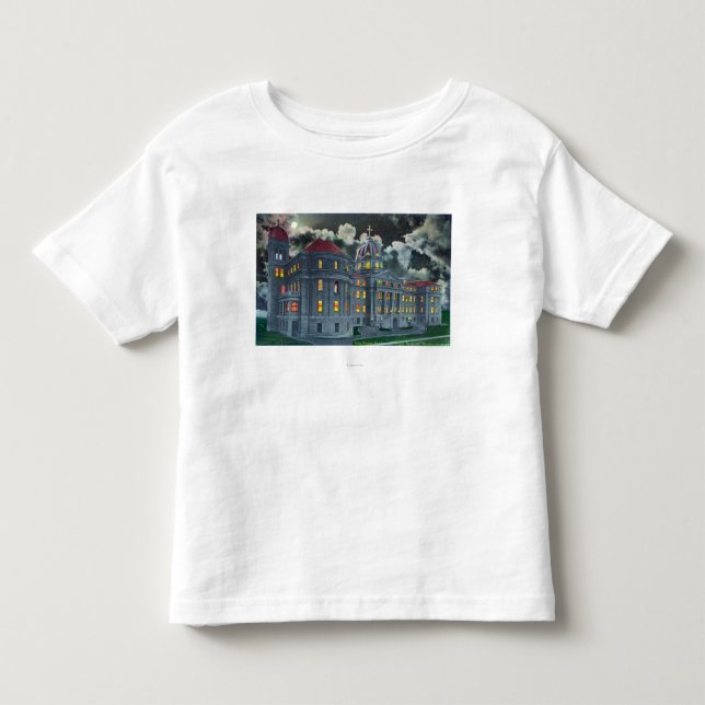 Außenansicht der heiligen Namen-Akademie Gbd an Kleinkind T-shirt (Vorderseite)