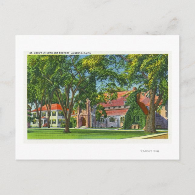 Außenansicht der Kirche St. Mark und Kirche Postkarte (Vorderseite)