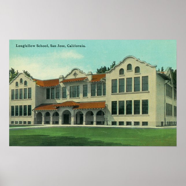 Außenansicht der Longfellow School Poster (Vorne)